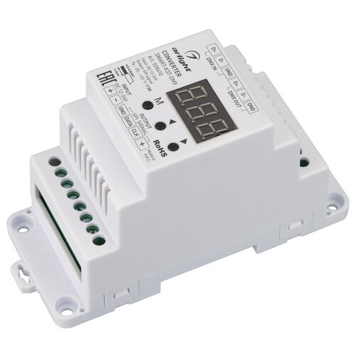 028410 Конвертер SMART-K37-DMX (12-24V, SPI, DIN, 2.4G) (ARL, Металл)