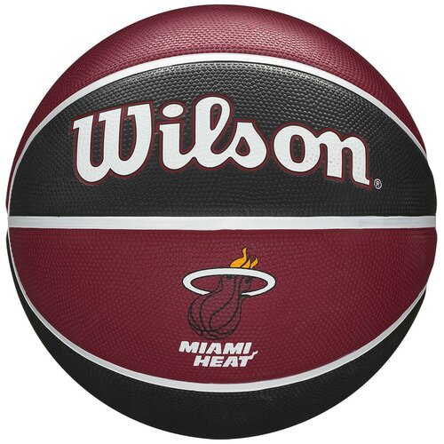 фото Мяч баскетбольный wilson nba team tribute miami heat, wtb1300xbmia, размер 7, бордово-черный