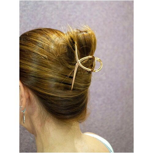 Заколка краб золотой