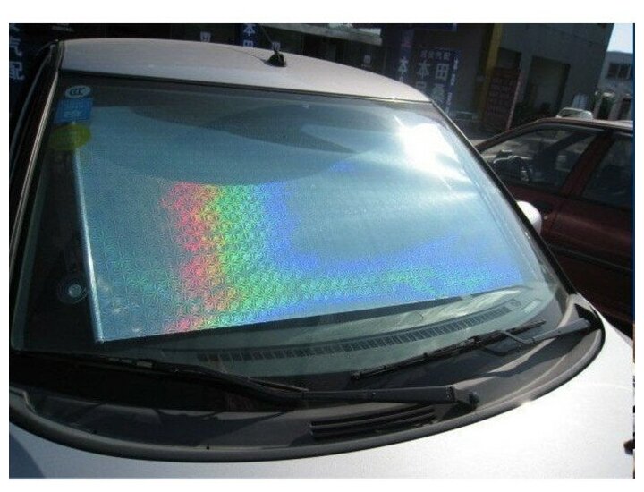 Автомобильная шторка на стекло, раздвижная 50 x 125 см, цвет хром