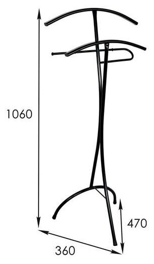 Вешалка костюмная «Слуга», 47×36×106 см, цвет чёрный - фотография № 5