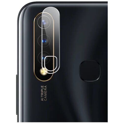 Защитное стекло на Vivo Y30 / Виво У30 (Гибридное   пленка + стекловолокно) на Камеру Комплект 2 шт. прозрачное полноклеевое тонкое Brozo Hybrid Glass