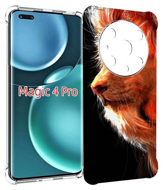 Чехол MyPads Арт-рисунок-льва мужской для Honor Magic4 Pro / Magic4 Ultimate задняя-панель-накладка-бампер