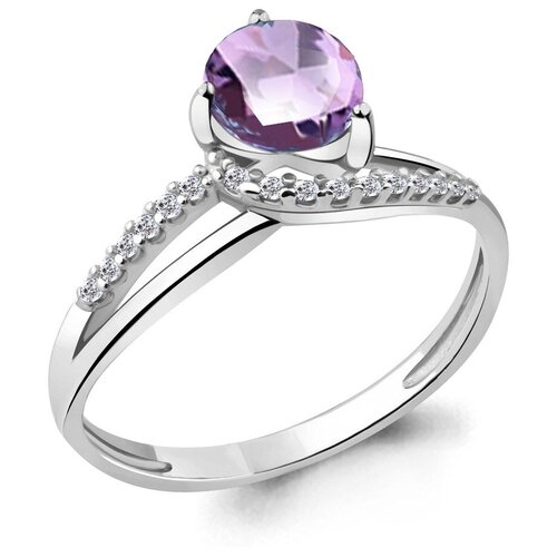 фото Серебряное кольцо aquamarine а6541225а с фианитом и алекситом diamant-online