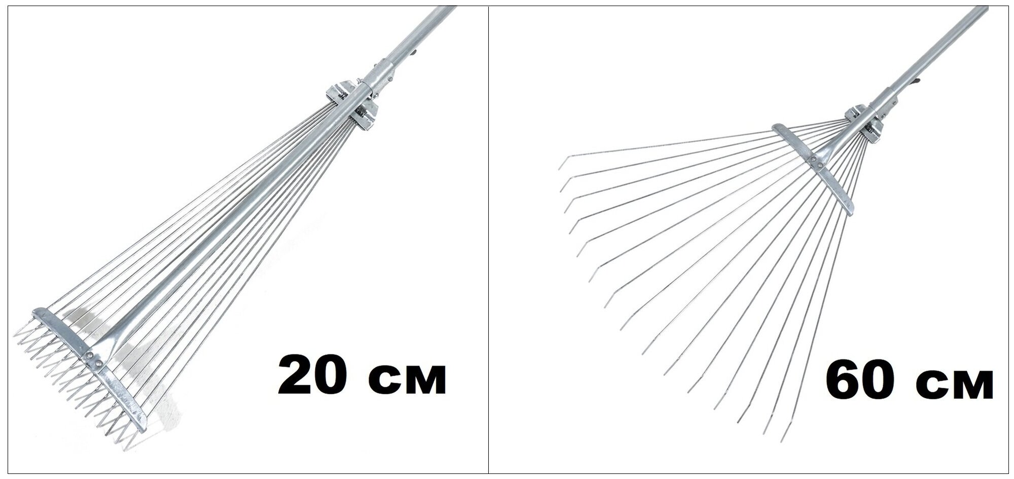 Грабли веерные садовые, раздвижные, для сбора листвы/травы - фотография № 3