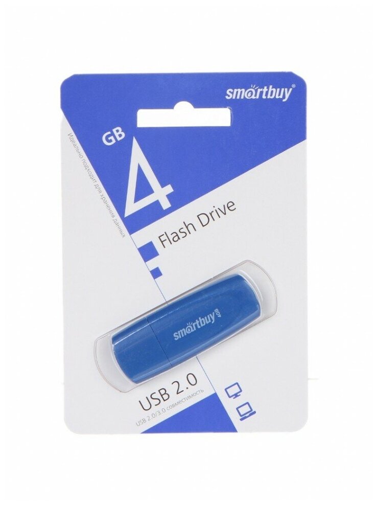 Память Smart Buy "Scout" 4GB, USB 2.0 Flash Drive, синий, 350445