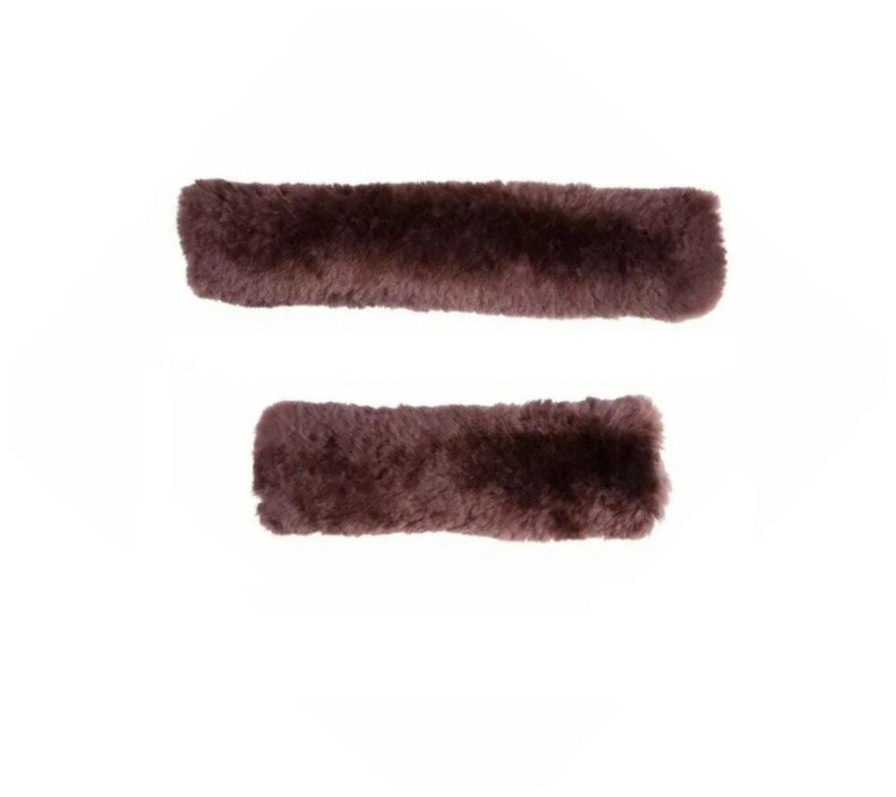 Меховушки на недоуздок Shkura-Dekor набор 2 шт (24 и 32 см) чулком коричневый