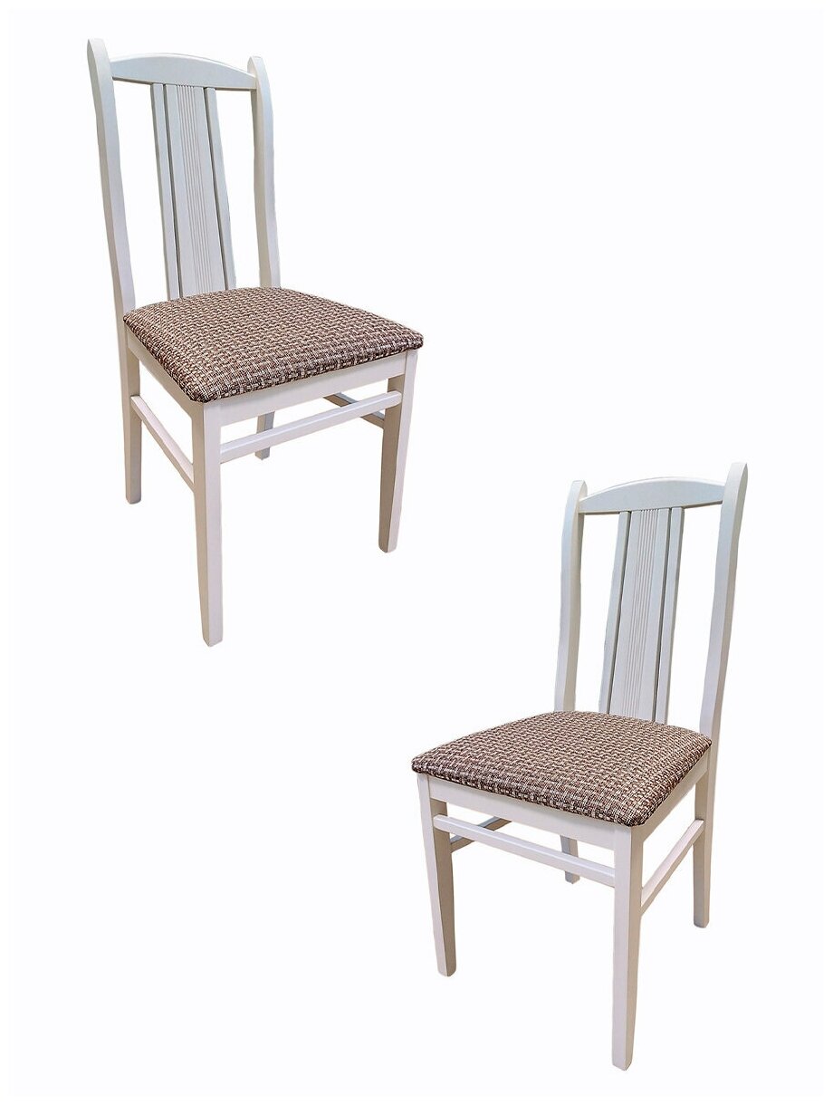 фото Комплект кухонных стульев (2 шт.), DecoLine, Веста, деревянный, тон слоновая кость, рогожка корфу, классический