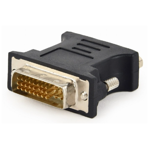 Переходник/адаптер Gembird DVI-VGA (A-DVI-VGA), черный переходник adapter dvi i vga cablexpert a dvi vga bk 29m 15f белый пакет a dvi vga