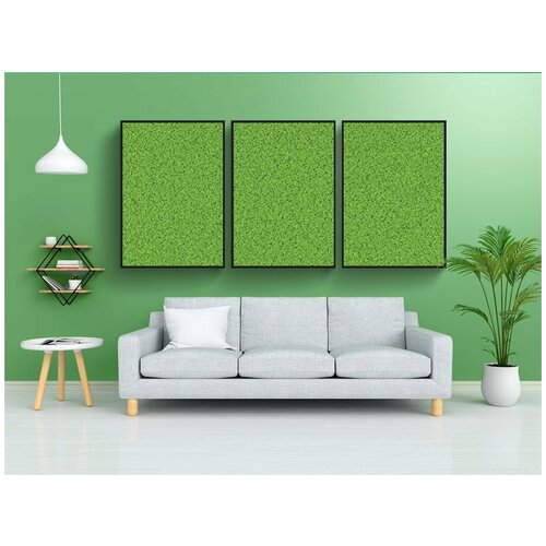 фото Набор модулных постеров для интерьера "трава, зеленый, текстура" 60x90 см. в тубусе, без рамки lotsprints