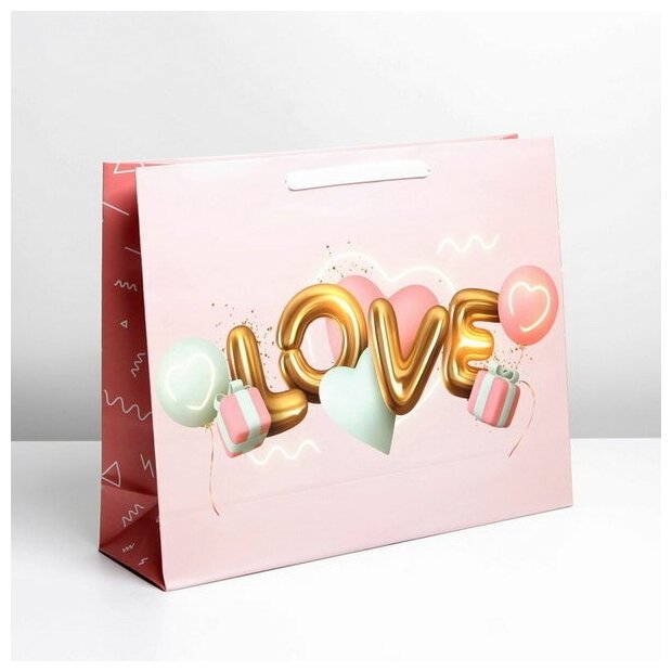 Пакет ламинированный «С любовью», L 40 × 31 × 11,5 см 7183906