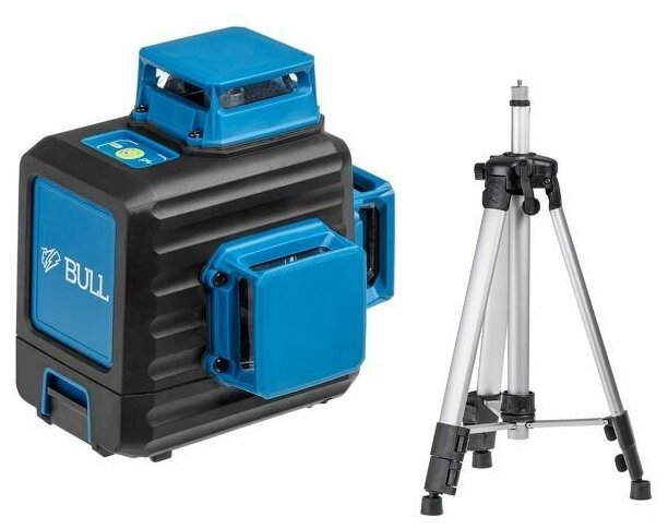 Нивелир лазерный линейный BULL LL 3401 c аккумулятором и штативом в кор. (проекция: 3 плоскости 360°, до 80 м, +/- 0.30 мм/м, резьба 1/4\ Подходит пр"