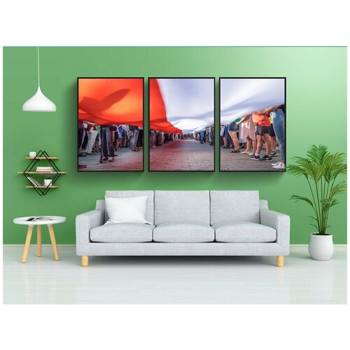 фото Набор модулных постеров для интерьера "польша, флаг, полировать" 60x90 см. в тубусе, без рамки lotsprints