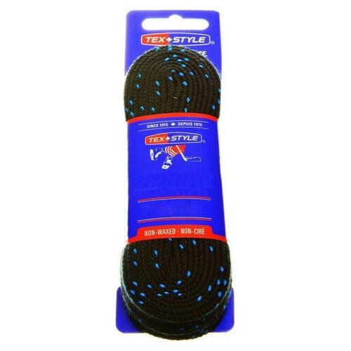 Шнурки для коньков Texstyle Double Blue Line, арт. XL2000-BK-274, полиэстер, 274 см, черный BLUE SPORTS