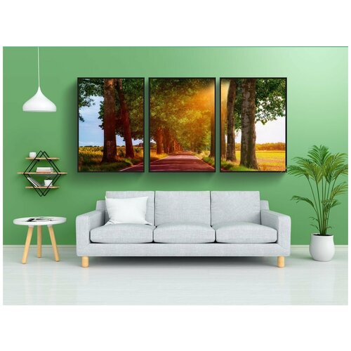 фото Набор модулных постеров для интерьера "дорога, дорожка, проспект" 60x90 см. в тубусе, без рамки lotsprints