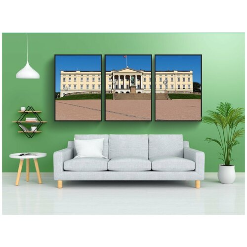 фото Модульный постер "осло, замок, норвегия" 180x90 см. из 3х частей в тубусе, без рамки lotsprints