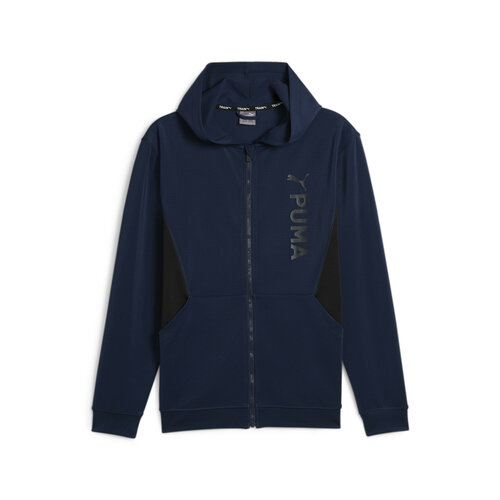Олимпийка PUMA Fit Double Knit Fz Hoodie, размер S, синий толстовка zara textured knit hoodie черный