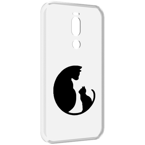 Чехол MyPads коты в полукруге для Meizu X8 задняя-панель-накладка-бампер