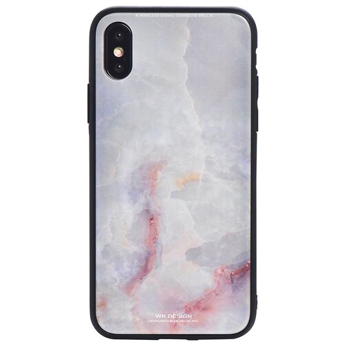 Чехол WK Design Azure Glass Print Marble для iPhone XS Max белый мрамор