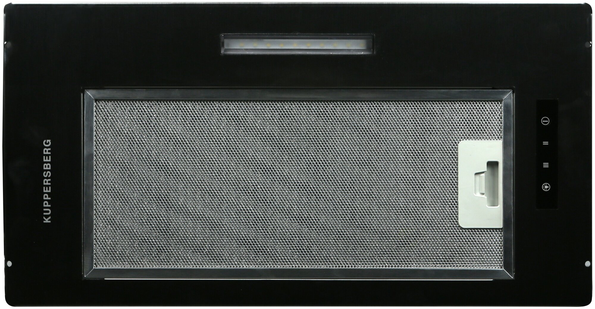 Встраиваемая вытяжка Kuppersberg Intouch 60, цвет корпуса чёрный, цвет окантовки/панели черный - фото №2