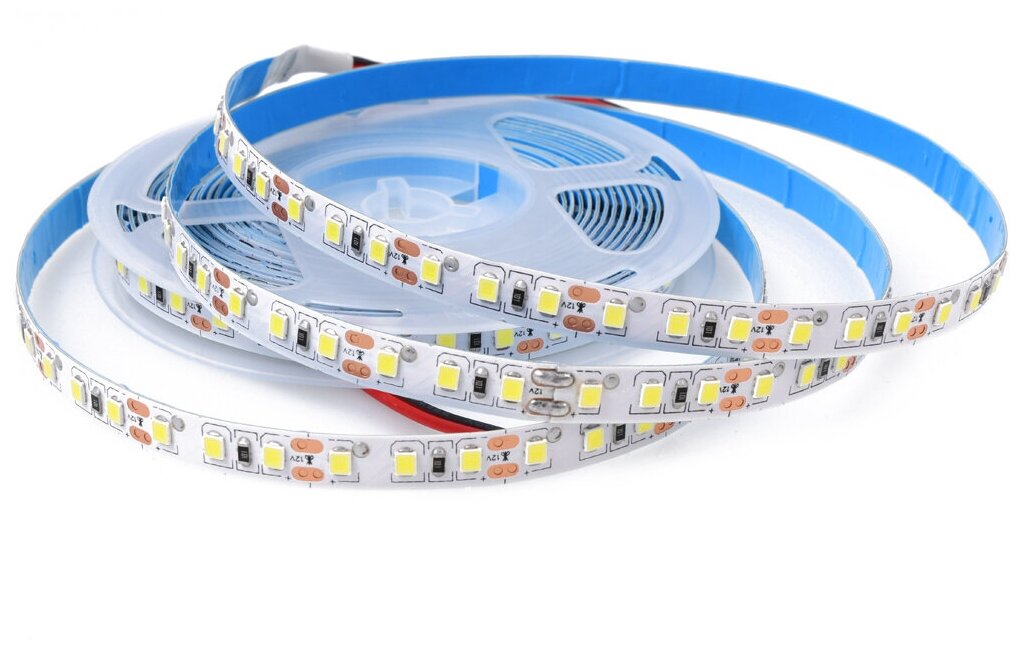 Светодиодная лента IP22 SMD 2835 (120 LED) 12V DC 38W Холодный Белый 6500K 4 метра Бренд DLED - фотография № 1