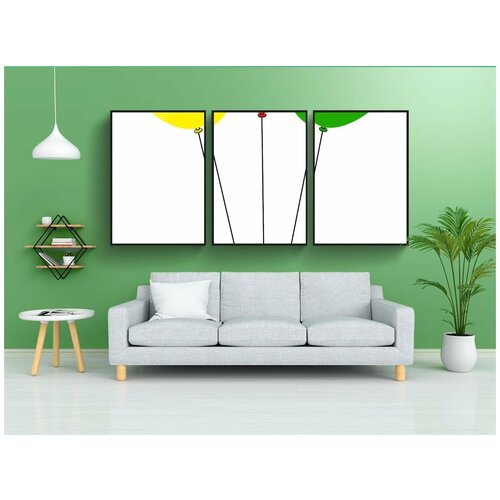 фото Набор модулных постеров для интерьера "надувные шарики, празднование, веселье" 60x90 см. в тубусе, без рамки lotsprints