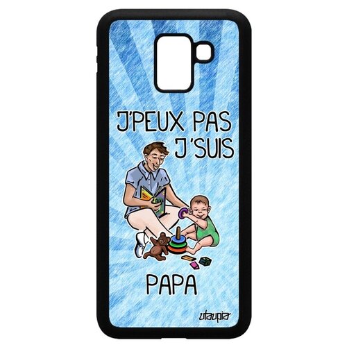 фото Ударопрочный чехол на смартфон // samsung galaxy j6 2018 // "не могу - стал папой!" отчим семья, utaupia, голубой