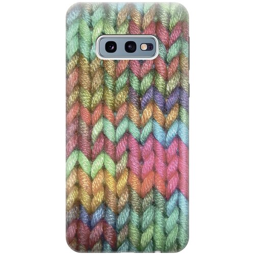 фото Силиконовый чехол на samsung galaxy s10e / самсунг с10е с принтом "разноцветная вязка gosso