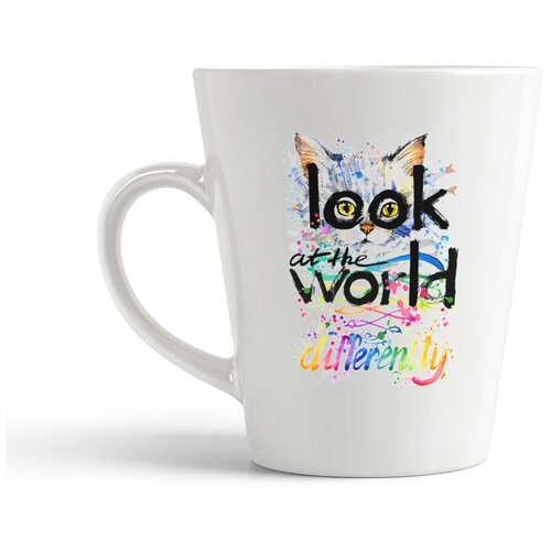 фото Кружка-латте coolpodarok "look at the world differently. котик"