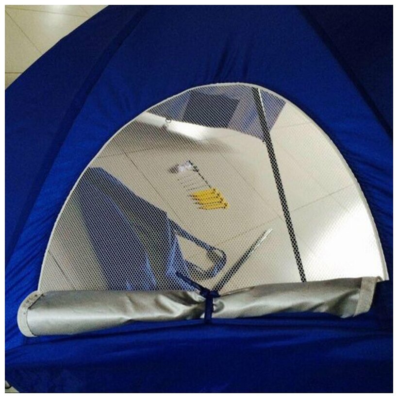 Большой пляжный зонт от солнца с окошками и карманами LUXLINE зонт для рыбалки зонт палатка складной пляжный зонт синий - фотография № 14