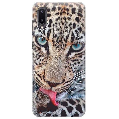 фото Ультратонкий силиконовый чехол-накладка для samsung galaxy a02 с принтом "леопард" gosso