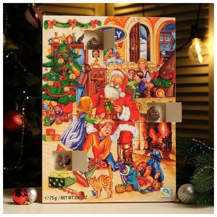 Шоколад молочный фигурный "Рождественский календарь", 75 г 9383149 - фотография № 5