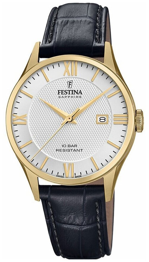 Наручные часы FESTINA Classics, черный, золотой