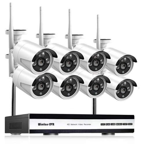 Окта Вижион Клоуд - 018 24 ГГц - облачный комплект беспроводного видеонаблюдения на 8 камер - комплект видеонаблюдения на 8 уличные камер в подарочной упаковке 2232100₽