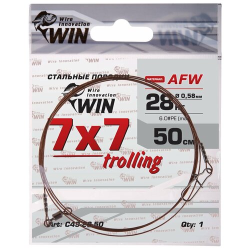 Поводок WIN 7х7 Trolling (AFW) 28кг 50см (1шт)