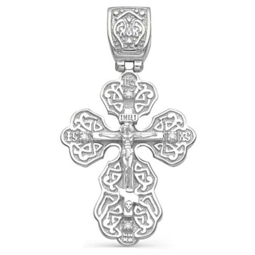 фото Подвеска посеребрение "православный крест" 59-04930, цвет белый в серебре mikimarket