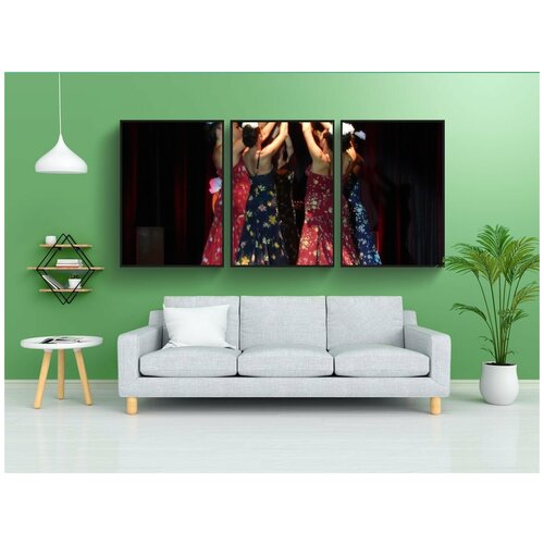 фото Набор модулных постеров для интерьера "танцоры, испания, фламенко" 60x90 см. в тубусе, без рамки lotsprints