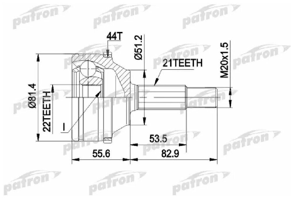 ШРУС наружный левый PATRON PCV1310