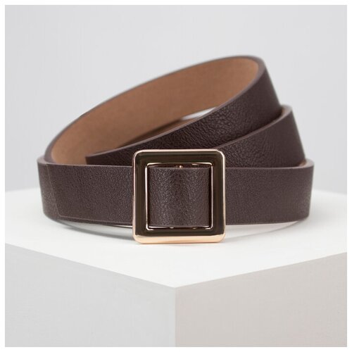 фото Ремень женский, матовый, пряжка золото, без прокола, цвет коричневый mikimarket