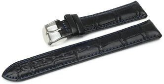 Ремешок для наручных часов 18мм черный+синяя нитка