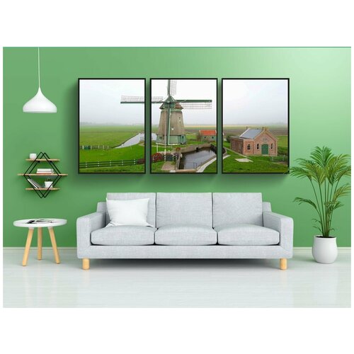 фото Набор модулных постеров для интерьера "нидерланды, живописный, пейзаж" 60x90 см. в тубусе, без рамки lotsprints