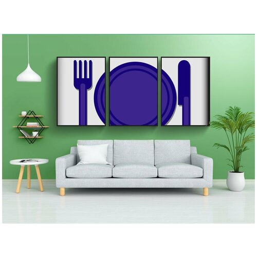 фото Набор модулных постеров для интерьера "обедать, символ, ресторан" 60x90 см. в тубусе, без рамки lotsprints