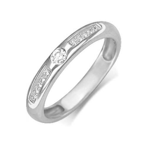 PLATINA jewelry Обручальное кольцо из белого золота с бриллиантом 01-0651-00-101-1120-30, размер 15,5