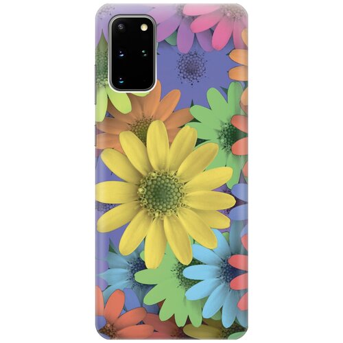 фото Силиконовый чехол на samsung galaxy s20+ / самсунг с20 плюс с принтом "букет из разнозветных ромашек" gosso