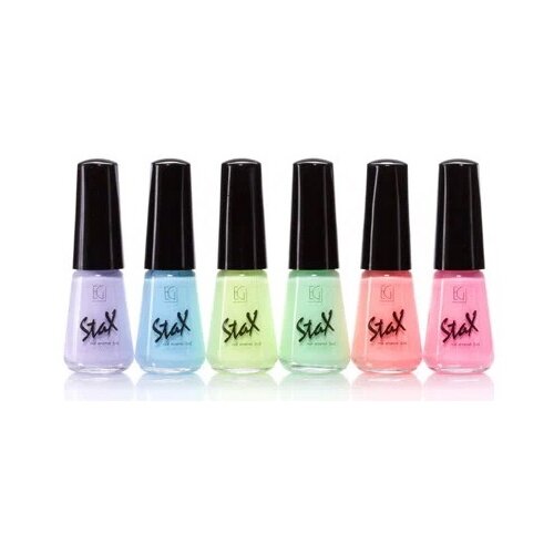 Stax набор лаков для ногтей Nail enamel, 6 шт., 6 мл, 22