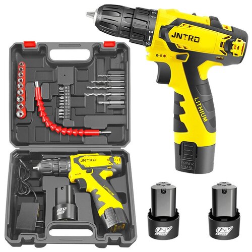 Дрель-шуруповерт аккумуляторная K5-120228 в кейсе 25Нм 12В 2 АКБ х 18 Ач оснастка - 28 шт шурик набор инструментов для дома для дачи 427300₽