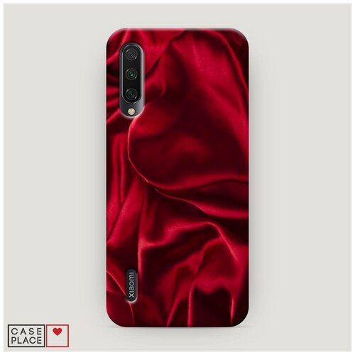 фото Чехол пластиковый xiaomi mi cc9e текстура красный шелк case place