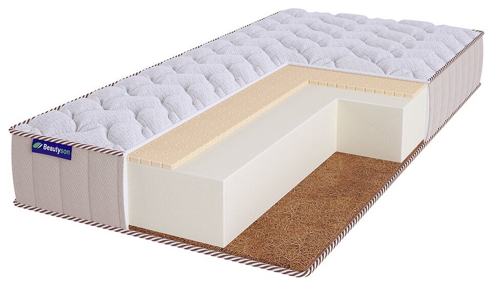 Матрас ортопедический беспружинный Beautyson FOAM HARD 14 Balance LUX 80x200, односпальный, без клея, поставляется в рулоне