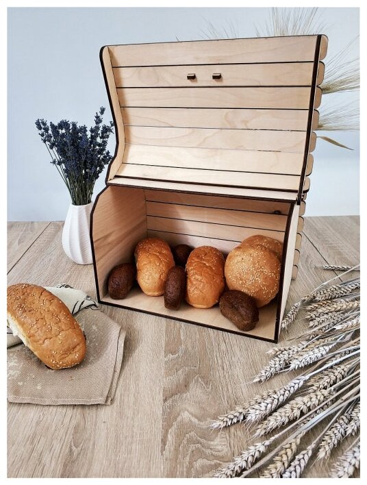 Хлебница деревянная Woodcarver «Сундук» - фотография № 4
