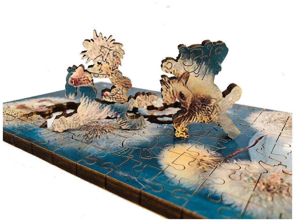 Пазл деревянный фигурный головоломка для взрослых и детей Одуванчики , 87 деталей, 18*12 см